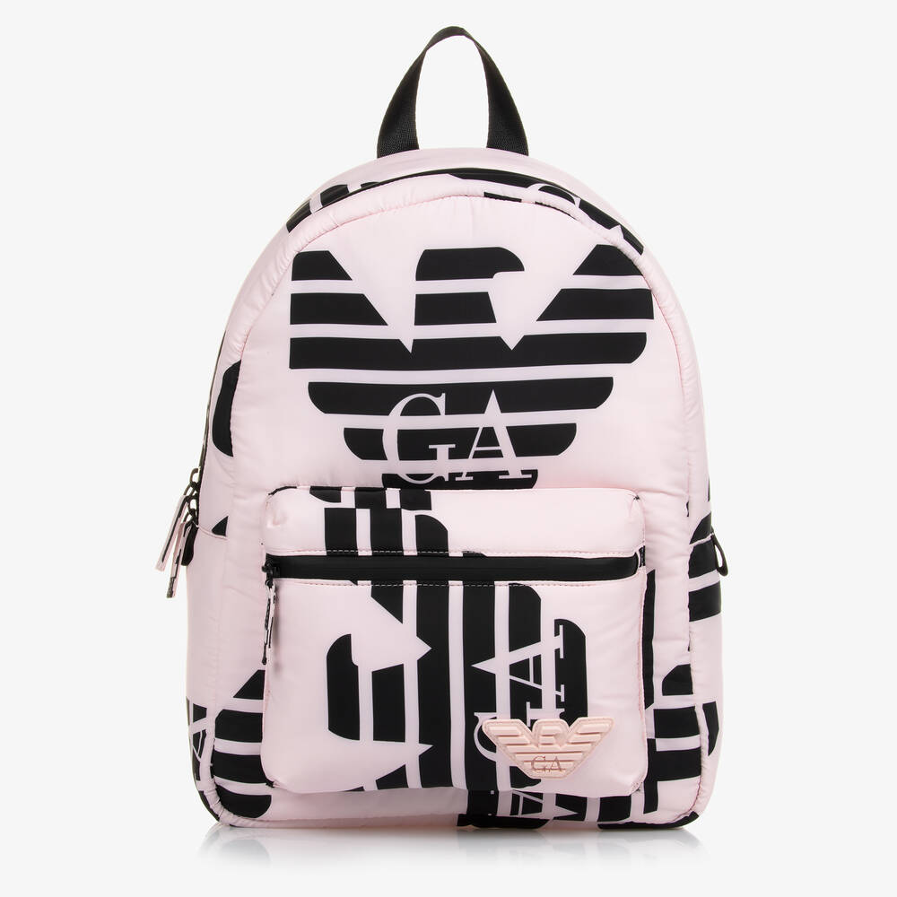Emporio Armani - Girls Pink Eagle Logo Backpack (36cm) | Childrensalon