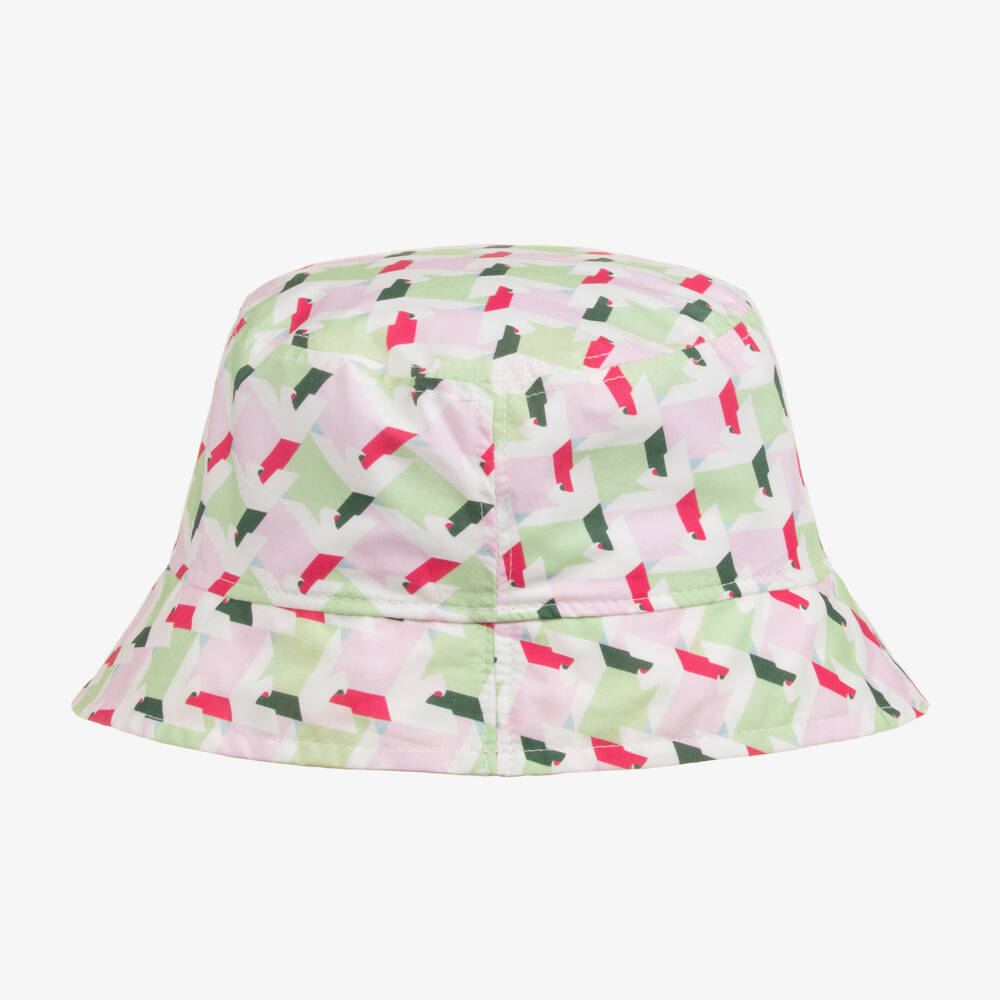 Emporio Armani-Girls Pink & Green Cotton Eagle Cap | Childrensalon Outlet