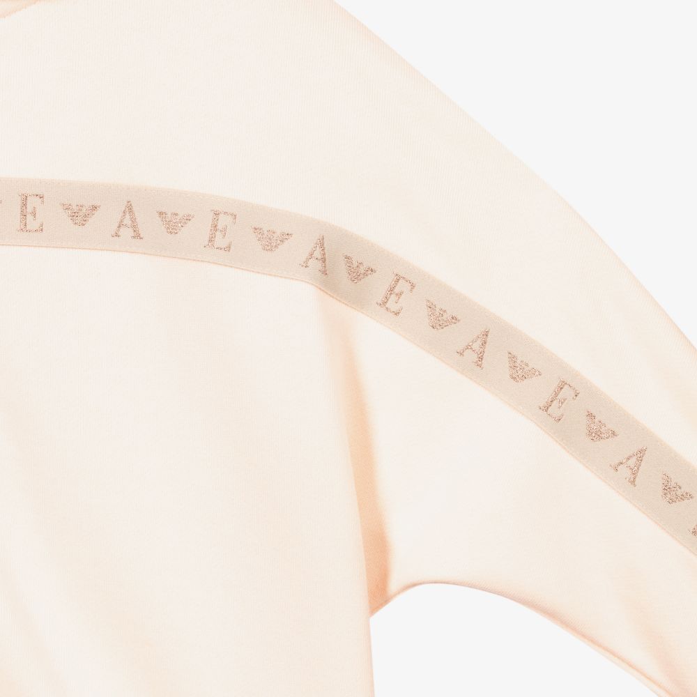 Emporio Armani-Girls Pink Hooded Zip-Up Top | Childrensalon Outlet