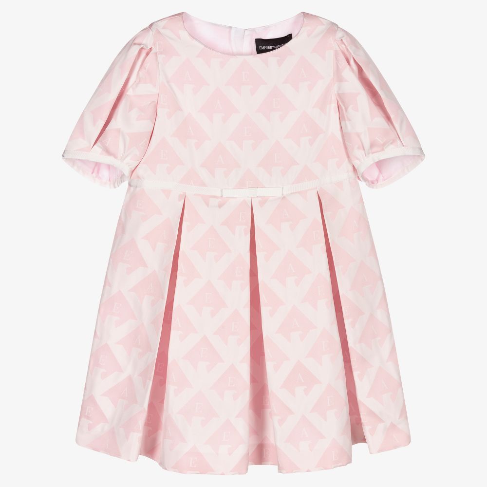 Emporio Armani - Girls Pink Logo Dress | Childrensalon