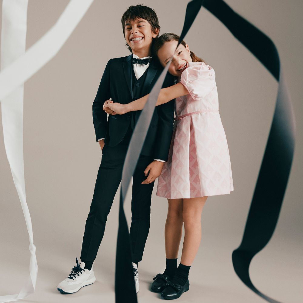 Emporio Armani Girls Pink Logo Dress Childrensalon Outlet