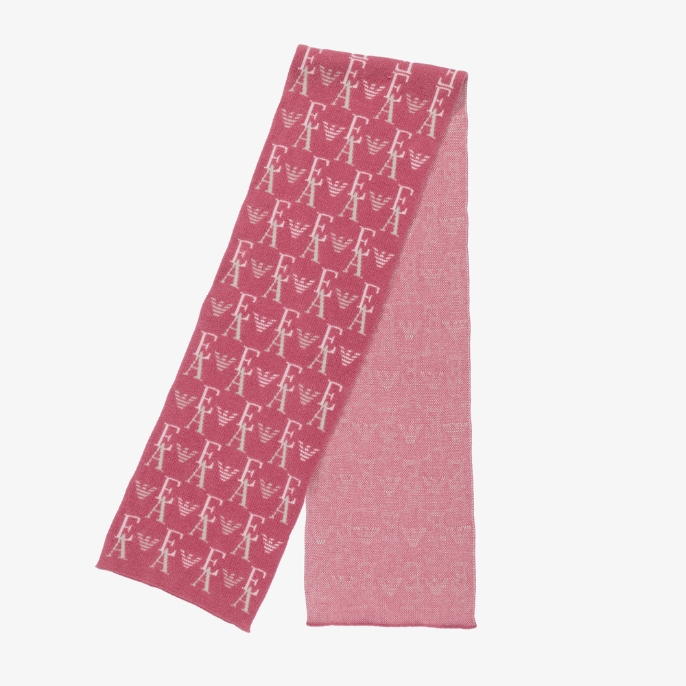 emporio-armani-girls-pink-logo-hat-scarf-set-childrensalon-outlet
