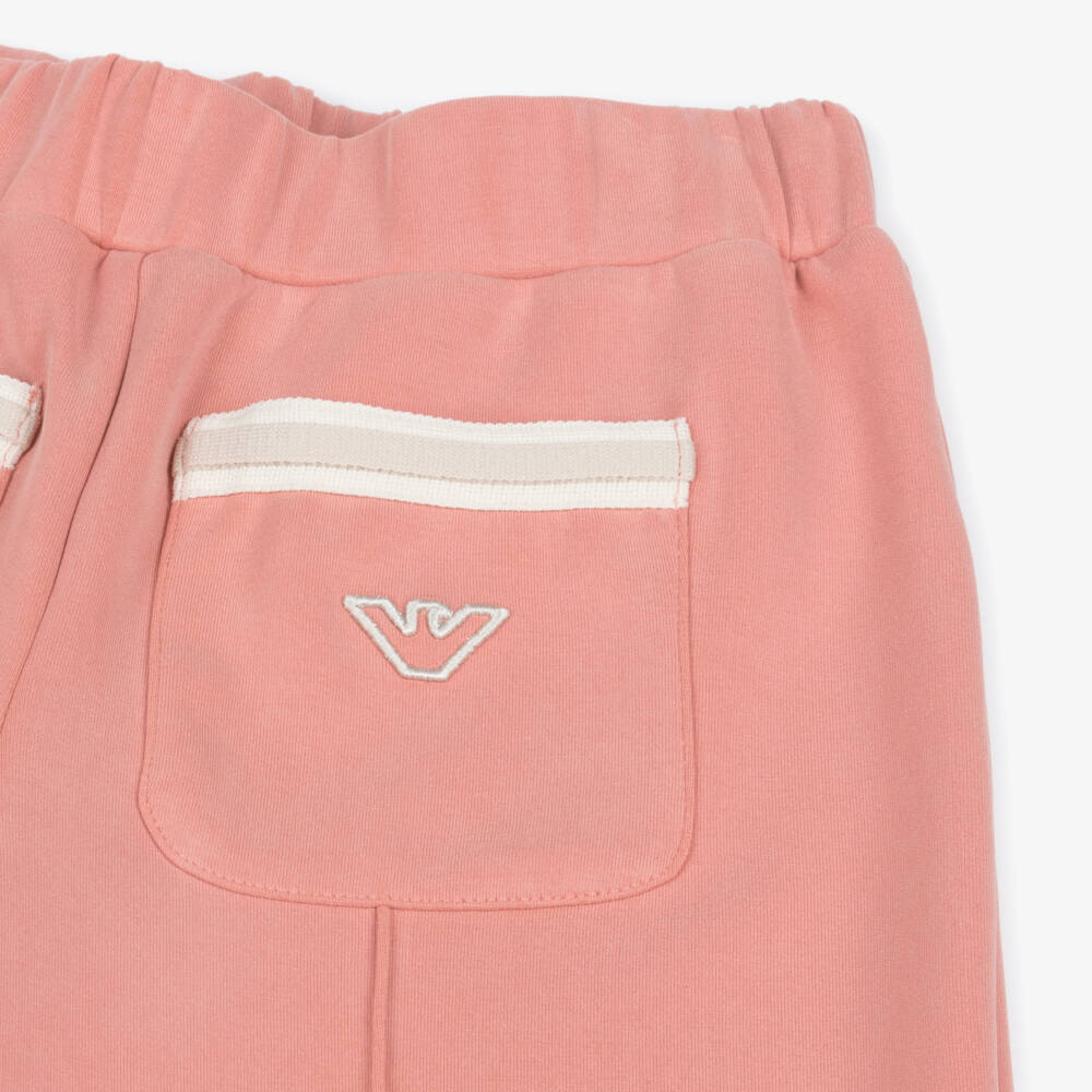 Emporio Armani-Girls Pink Modal Jersey Wide-Leg Joggers | Childrensalon Outlet