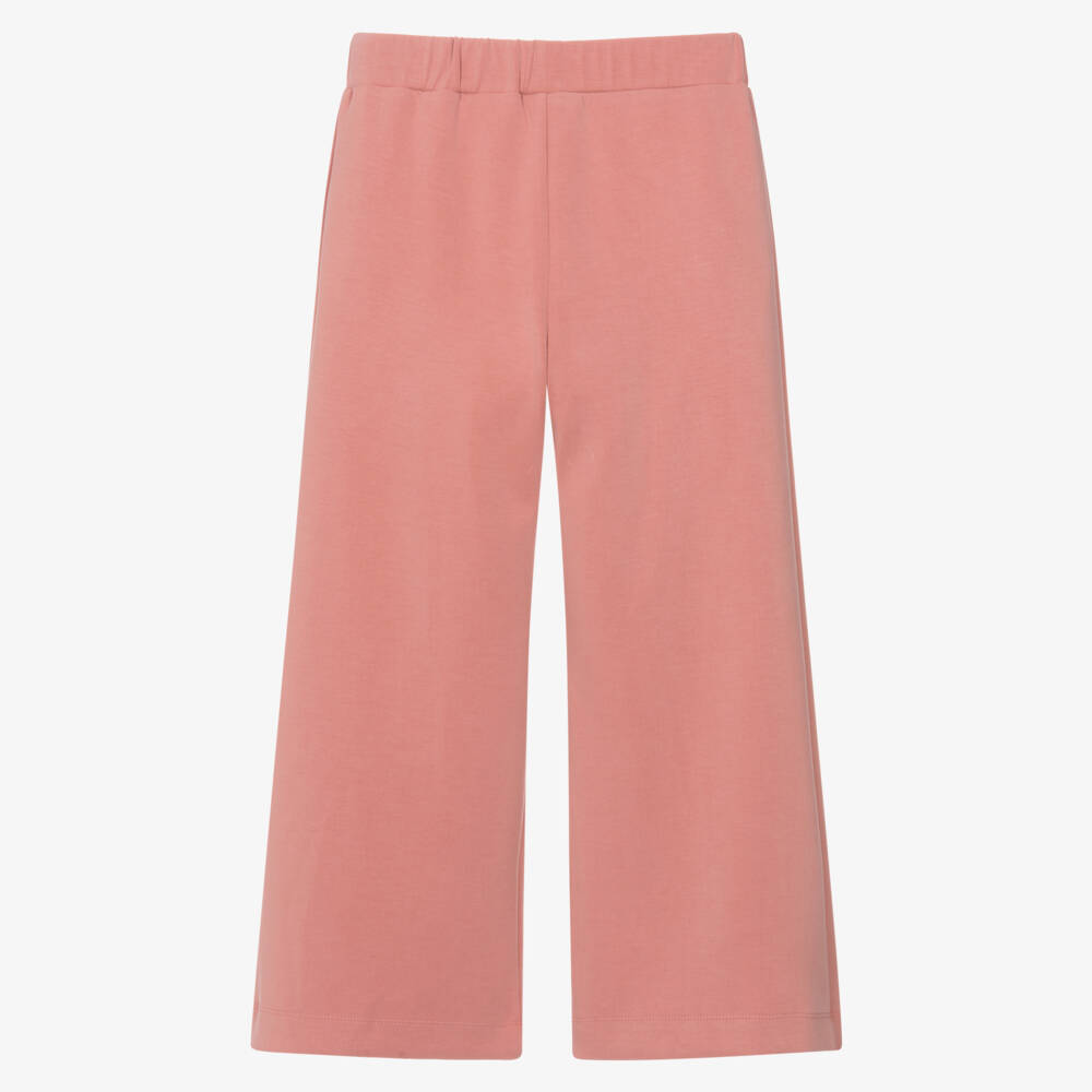 Emporio Armani-Girls Pink Modal Jersey Wide-Leg Joggers | Childrensalon Outlet