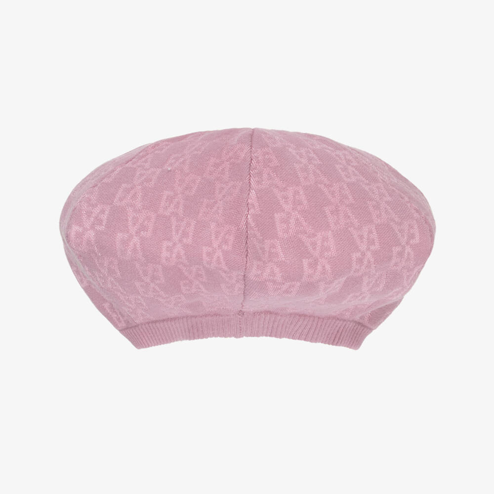 Emporio Armani-بيريه وردي ناعم للبنات بشعار | Childrensalon Outlet