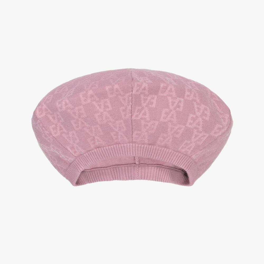 Emporio Armani-بيريه وردي ناعم للبنات بشعار | Childrensalon Outlet