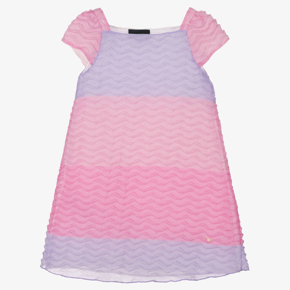 Emporio Armani - Розово-фиолетовое платье из органзы | Childrensalon