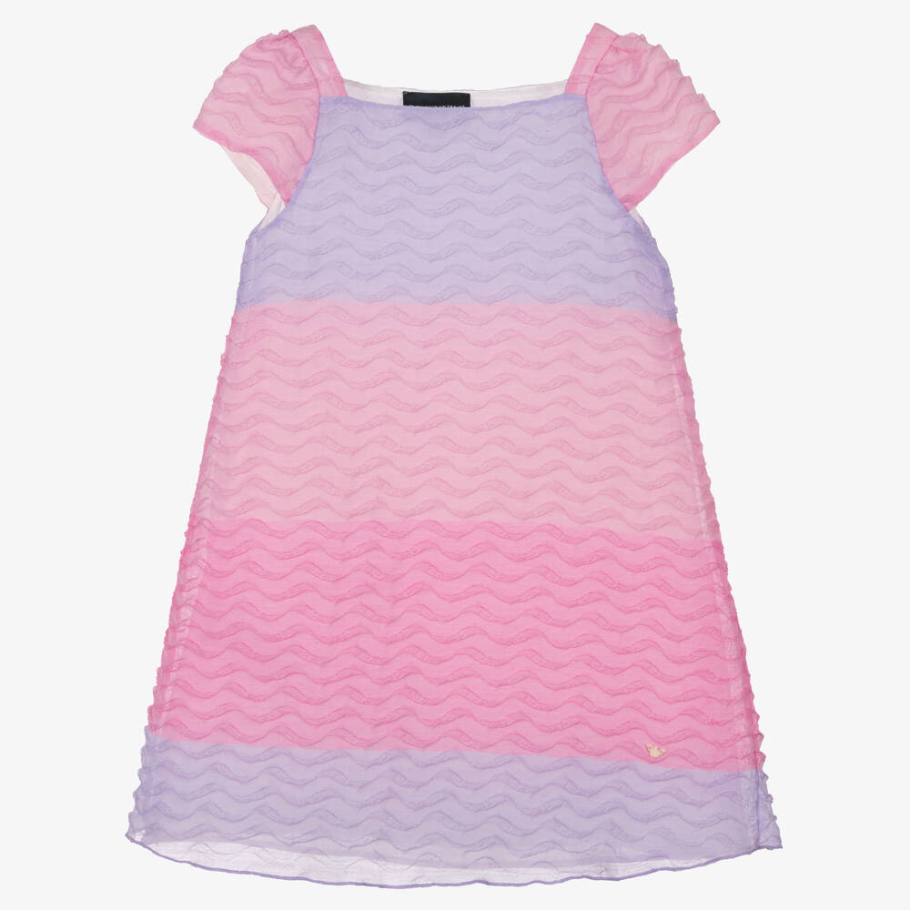 Emporio Armani - Girls Pink & Purple Organza Dress | Childrensalon