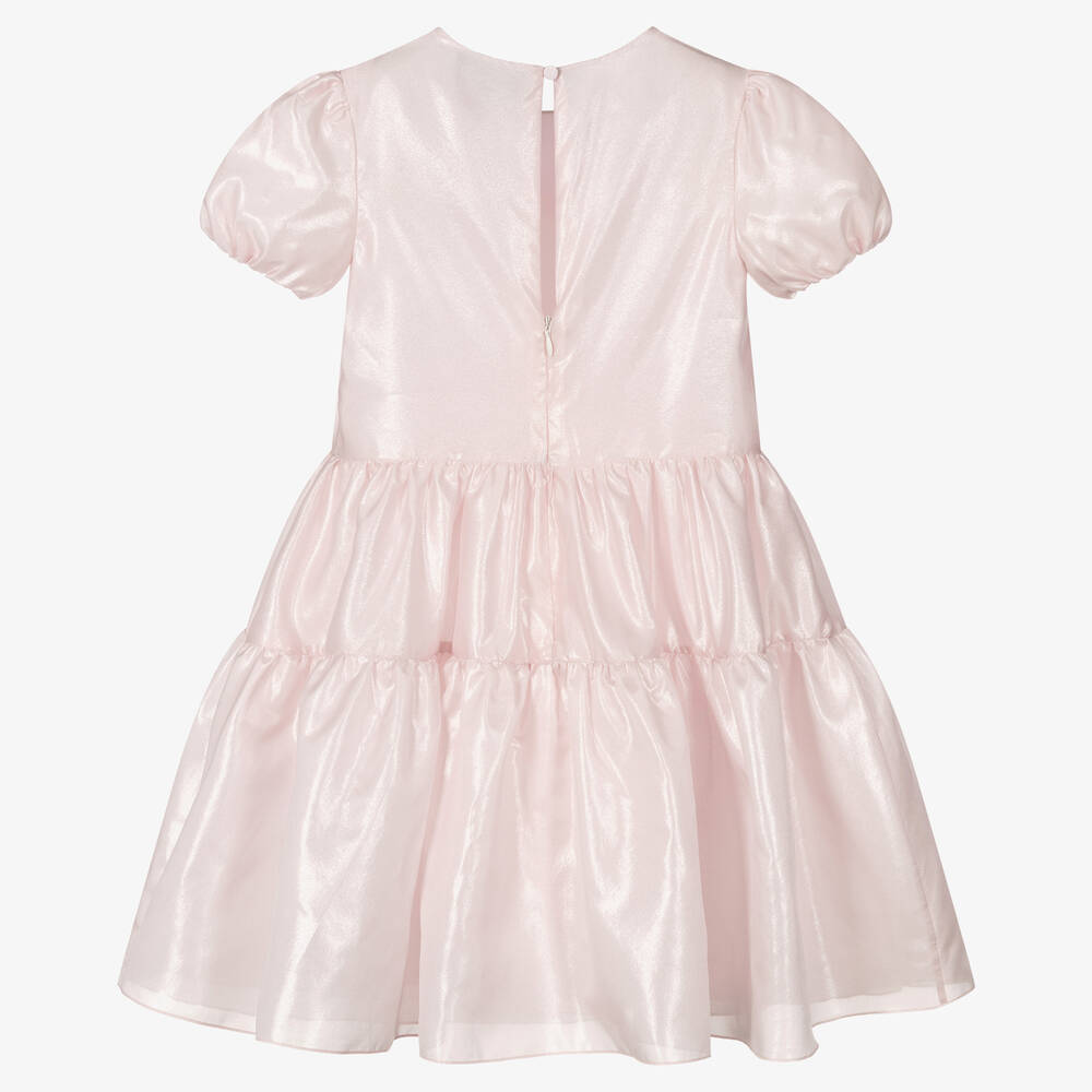 إمبوريو أرماني-فستان مزيج حرير لون زهري | Childrensalon Outlet