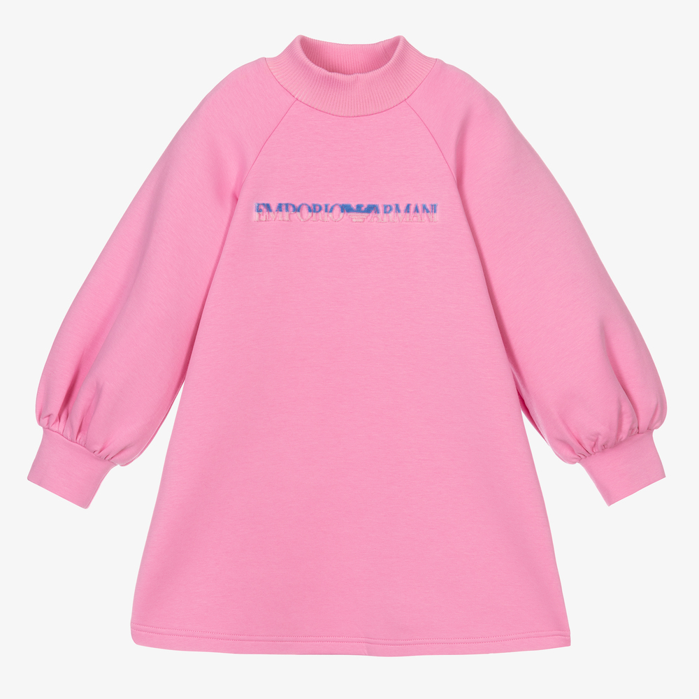 Emporio Armani - Girls Pink Sweatshirt Dress | Childrensalon