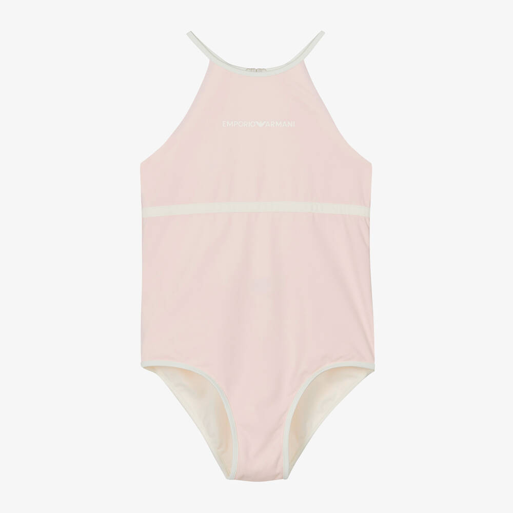 Emporio Armani-Girls Pink Swimsuit | Childrensalon Outlet