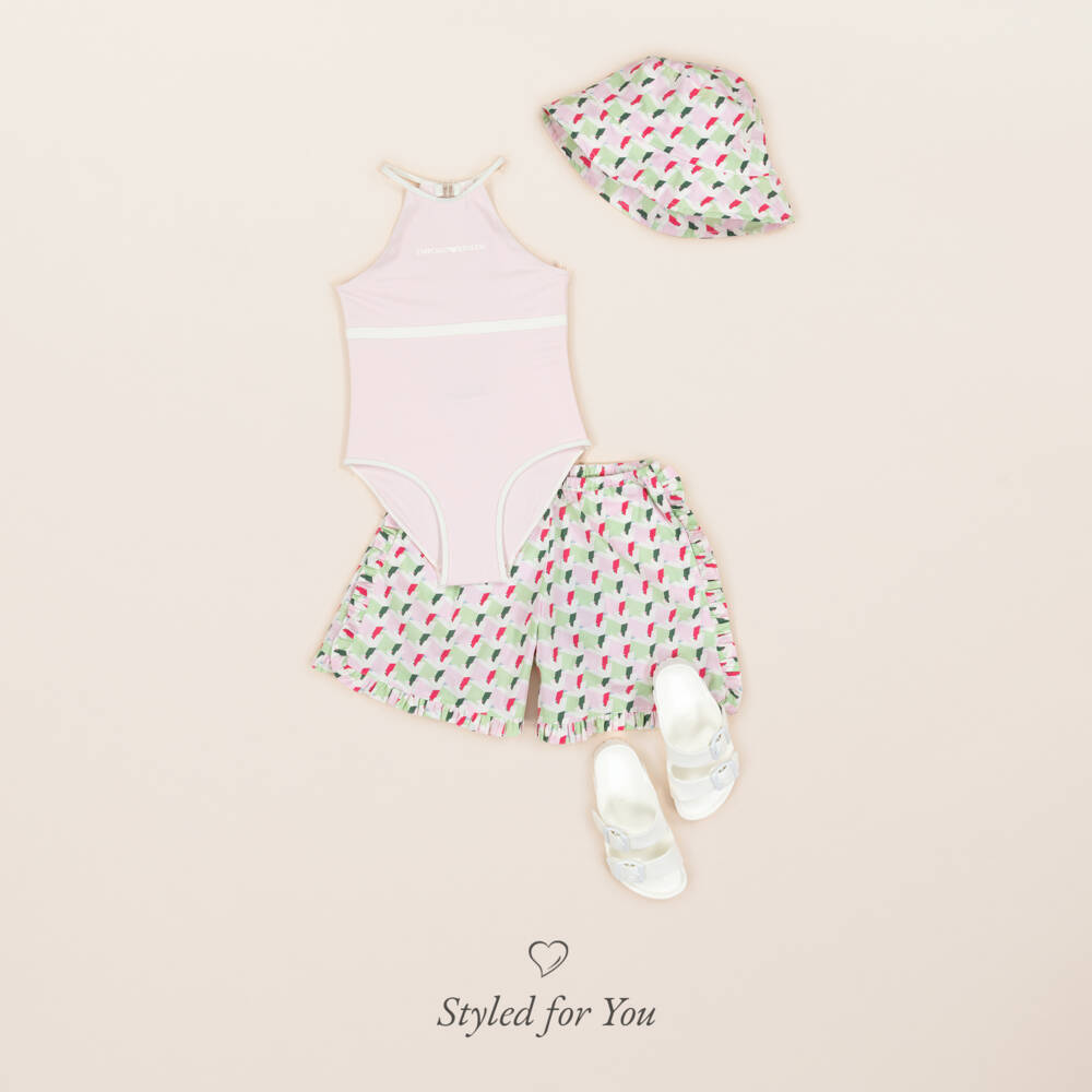 Emporio Armani-Girls Pink Swimsuit | Childrensalon Outlet