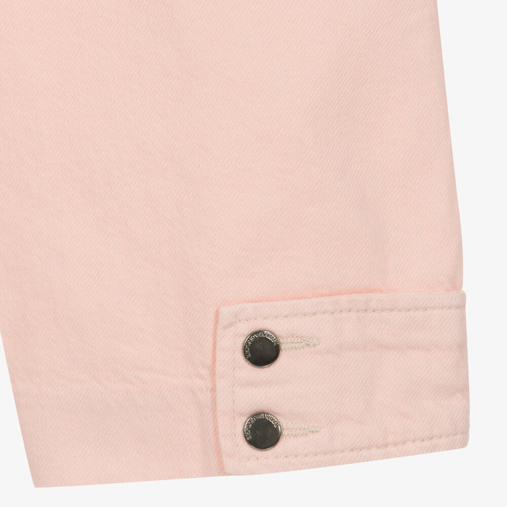 Emporio Armani-Girls Pink Twill Wide-Leg Trousers | Childrensalon Outlet