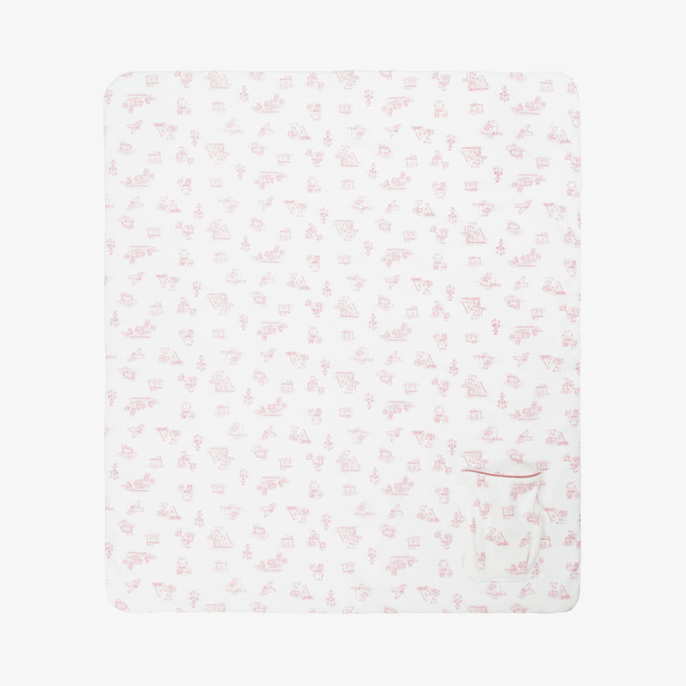 Emporio Armani-Girls' Pink & White Cotton Comforter | Childrensalon Outlet