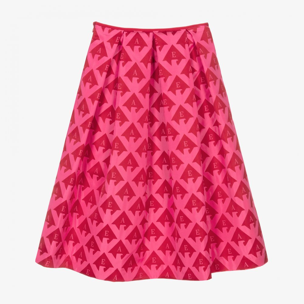 Emporio Armani-Girls Red & Pink Taffeta Skirt | Childrensalon Outlet