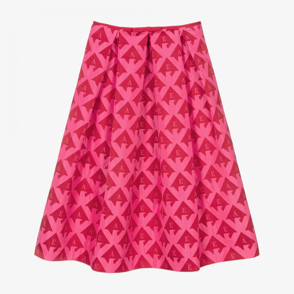 Emporio Armani - Jupe rouge et rose en taffetas Fille | Childrensalon