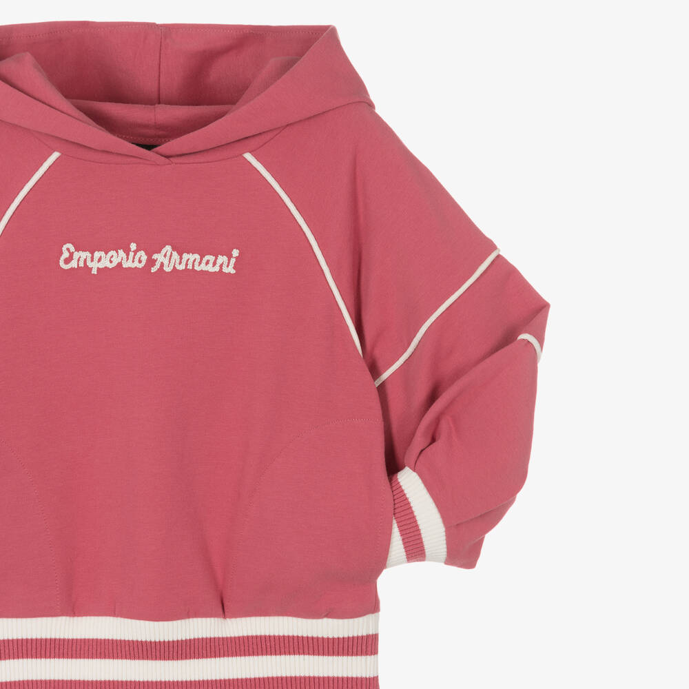 إمبوريو أرماني-هودي قطن لون زهري للبنات | Childrensalon Outlet