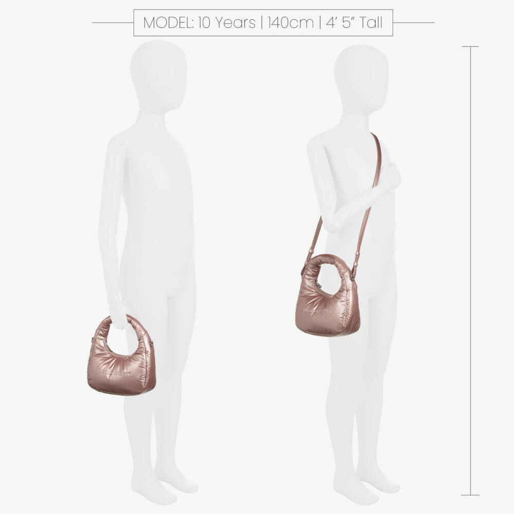 إمبوريو أرماني-حقيبة يد مبطنة لون زهري (22 سم) | Childrensalon Outlet