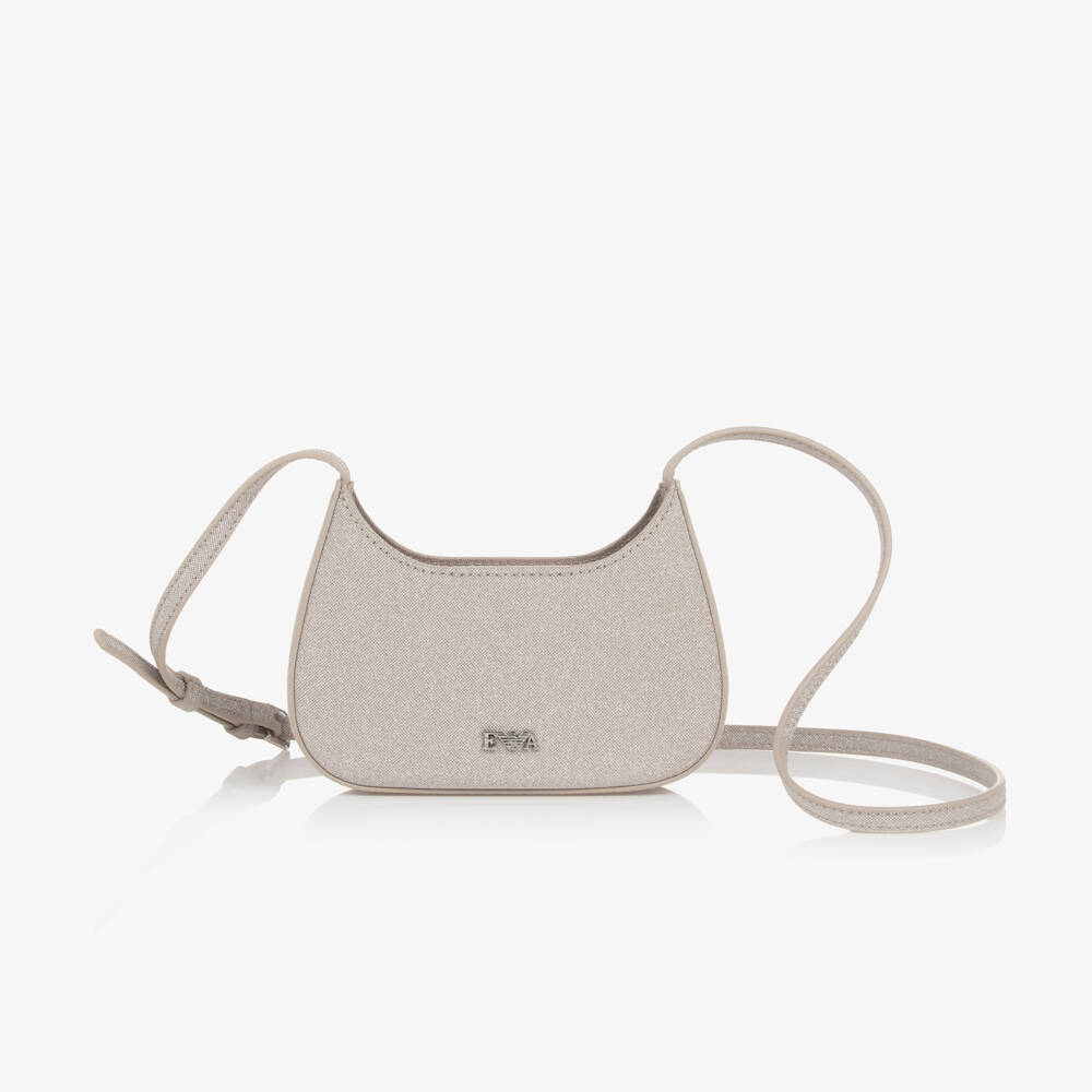 Emporio Armani-Girls Shimmery Silver Handbag | Childrensalon Outlet