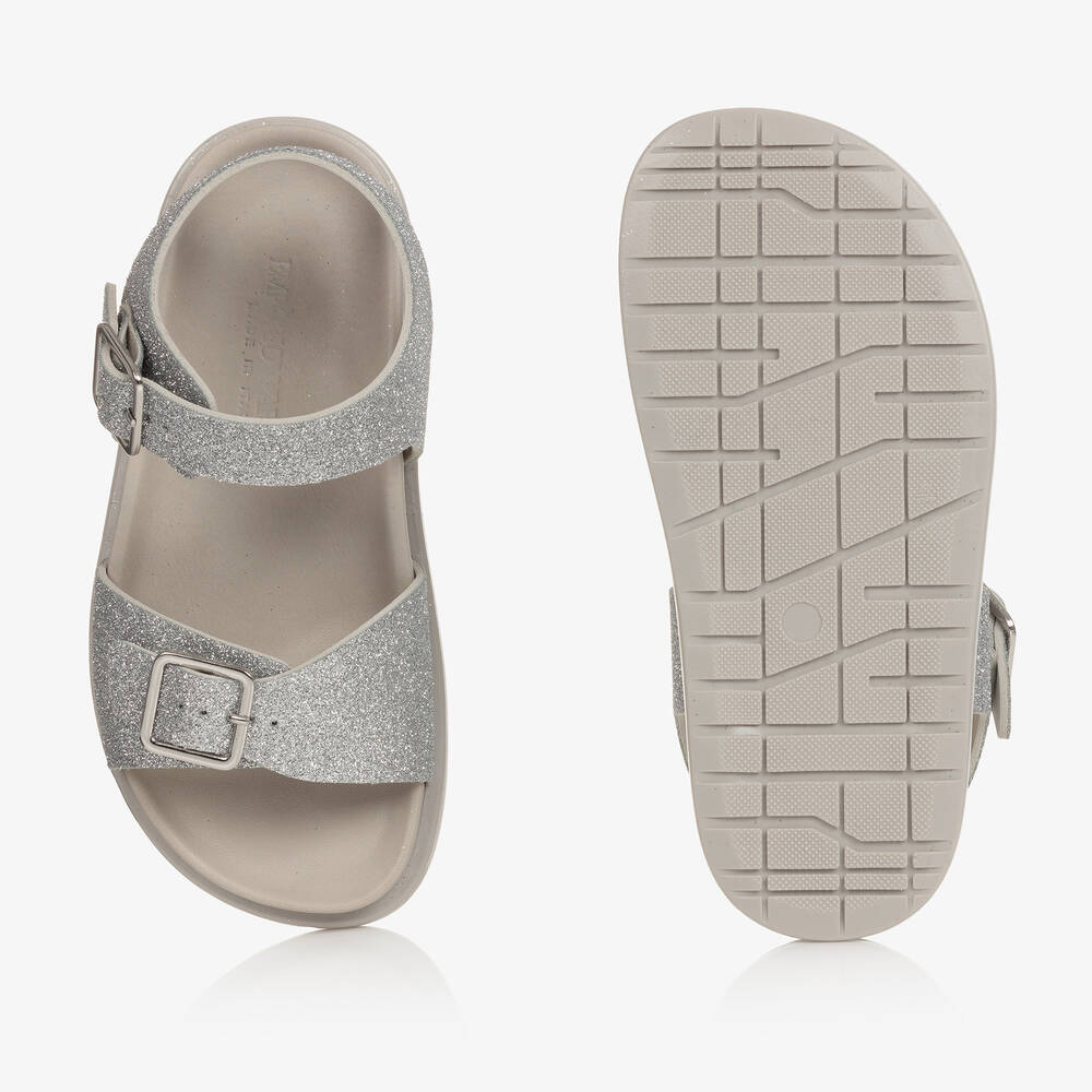 Emporio Armani-Серебристые сандалии с блестками | Childrensalon Outlet