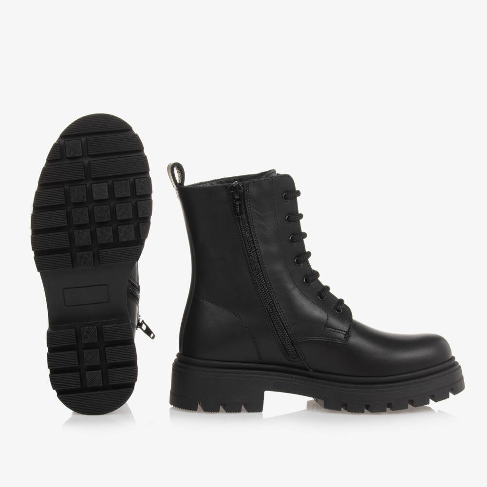 Emporio Armani-Girls Sleek Leather Ankle Boots | Childrensalon Outlet