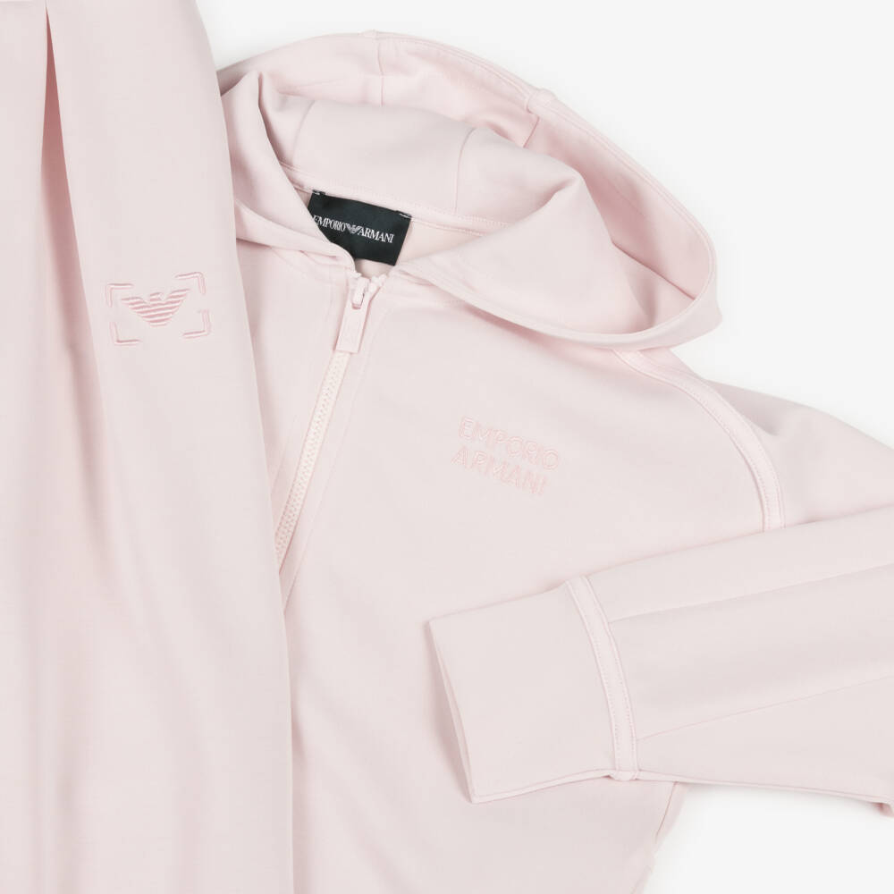 Emporio Armani-Girls Soft Blush Logo Ensemble | Childrensalon Outlet