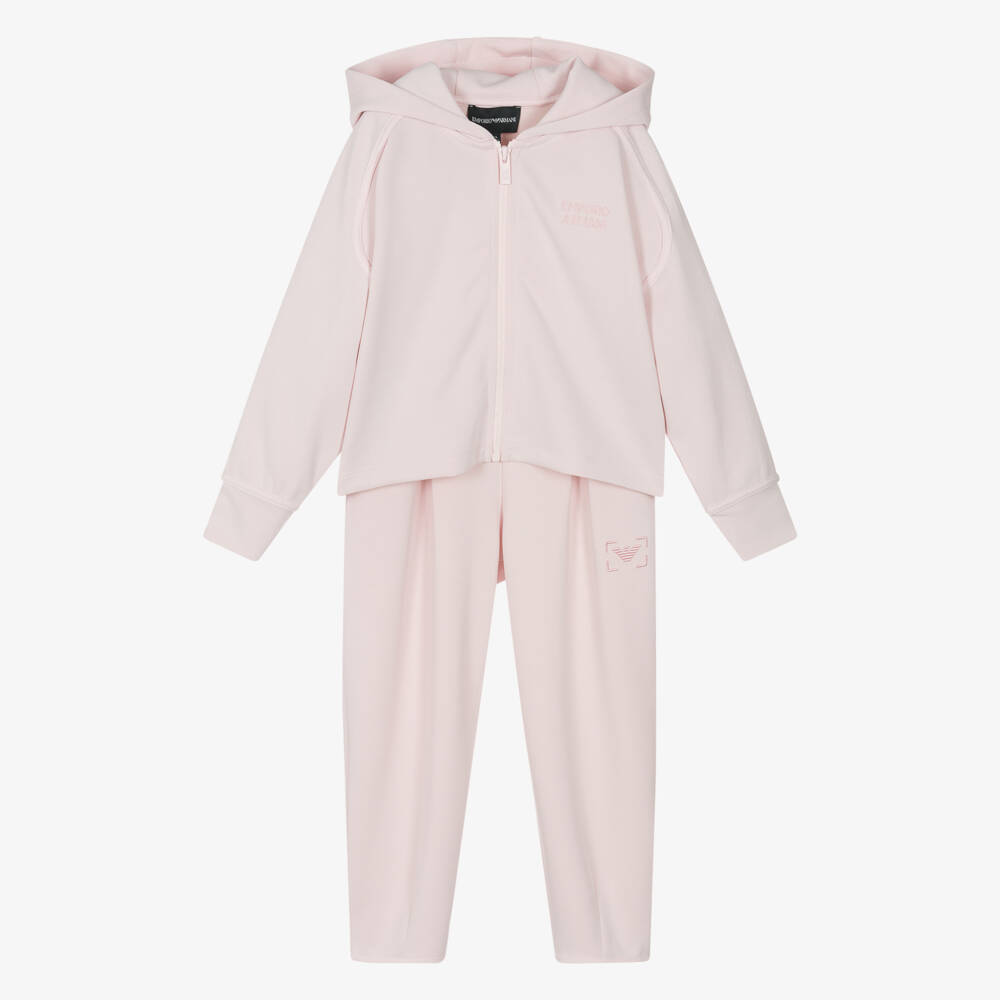 Emporio Armani-Girls Soft Blush Logo Ensemble | Childrensalon Outlet