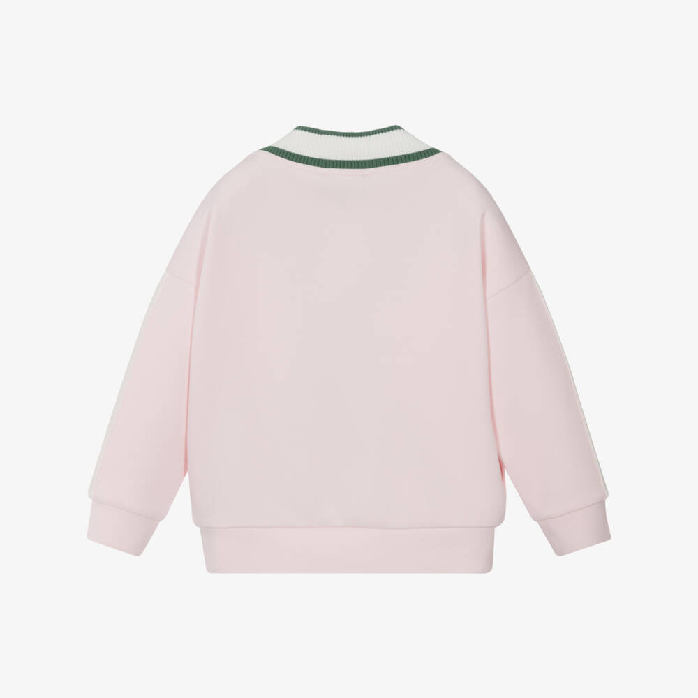Emporio Armani-Girls Soft Pink Designer Trim Cardigan | Childrensalon Outlet