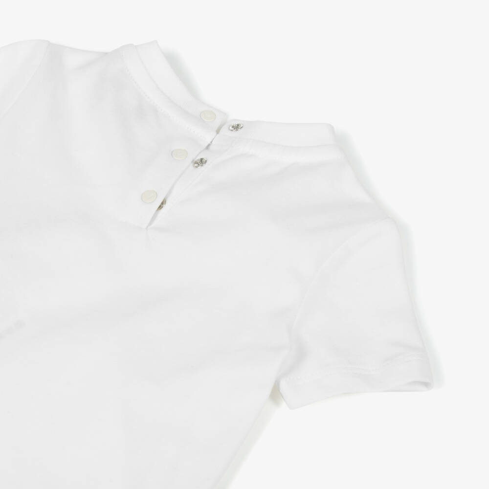 Emporio Armani-Girls Soft White Eagle Tee | Childrensalon Outlet