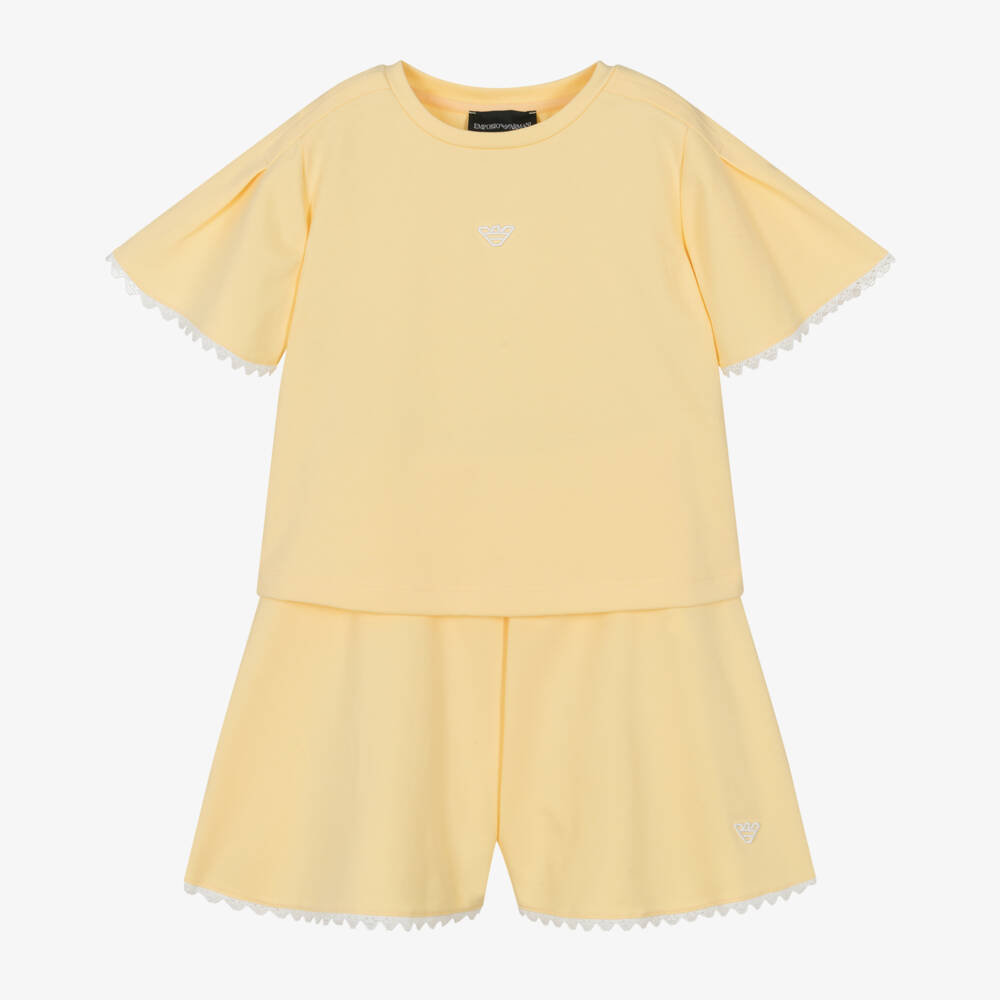 Emporio Armani-Солнечный хлопковый ансамбль для девочек | Childrensalon Outlet