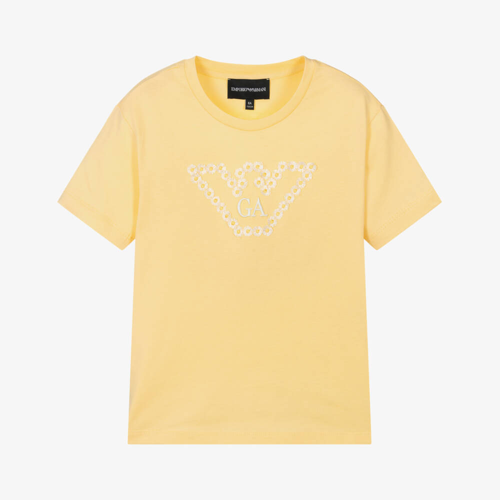 Emporio Armani-Футболка с цветочным орлом для девочек | Childrensalon Outlet