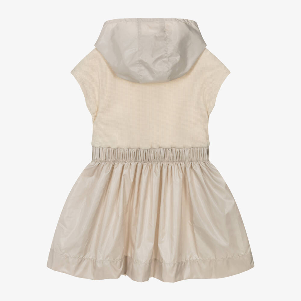 Emporio Armani-فستان بيج محبوك بنمط وافل للبنات | Childrensalon Outlet