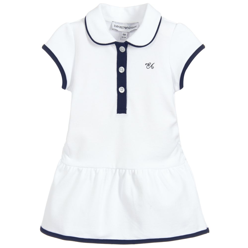 Emporio Armani - Polo blanc en coton Fille | Childrensalon