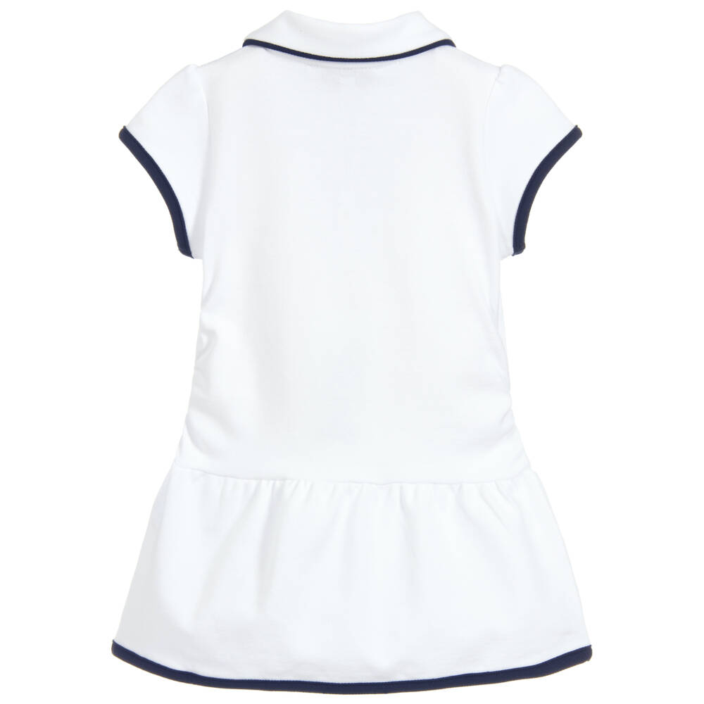 Emporio Armani-Girls White Cotton Polo Dress | Childrensalon Outlet