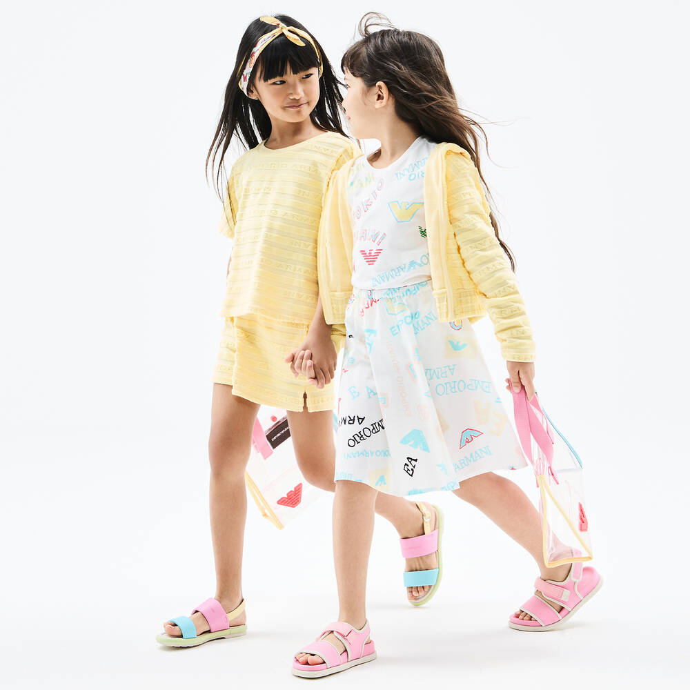 Emporio Armani-Girls White Cotton Skirt | Childrensalon Outlet