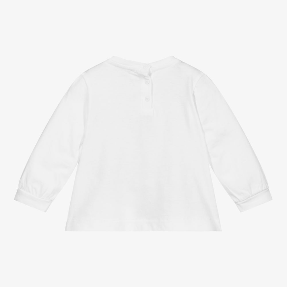 Emporio Armani-Girls White Cotton Top | Childrensalon Outlet