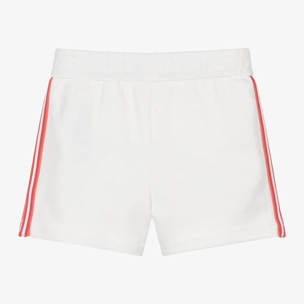 Emporio Armani-Girls White EA Crew Cotton Shorts | Childrensalon Outlet