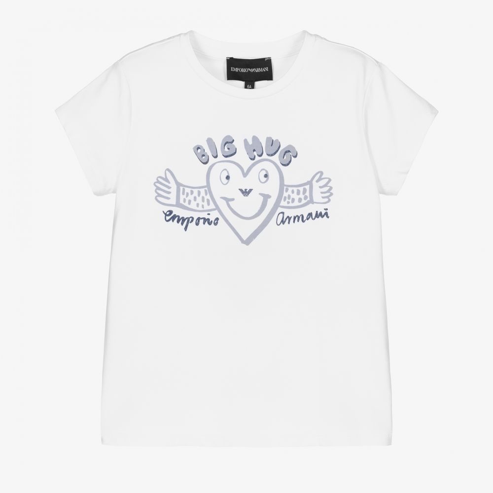 Emporio Armani - Weißes T-Shirt mit Herz (M) | Childrensalon