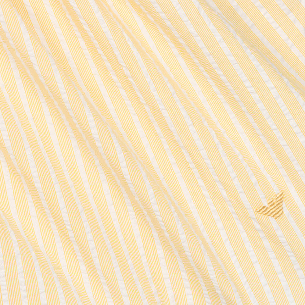 Emporio Armani-Girls Yellow Cotton Dress | Childrensalon Outlet