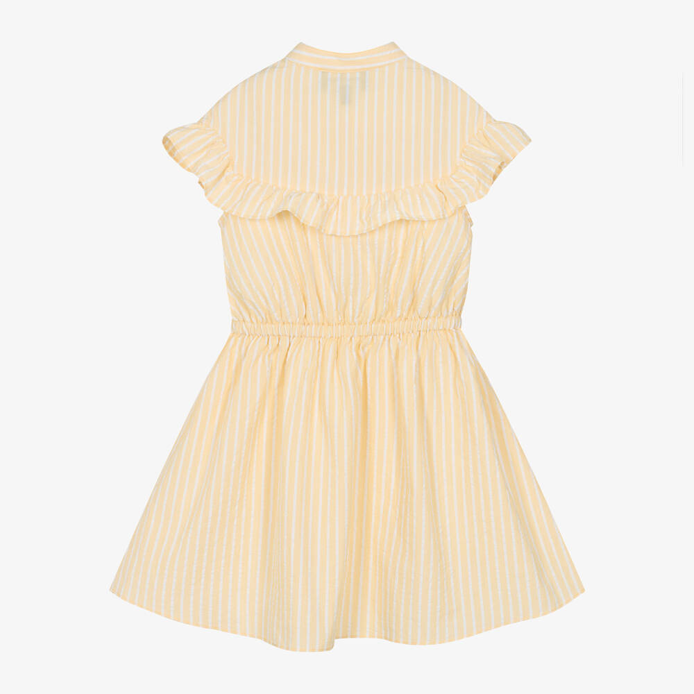 Emporio Armani-Girls Yellow Cotton Dress | Childrensalon Outlet