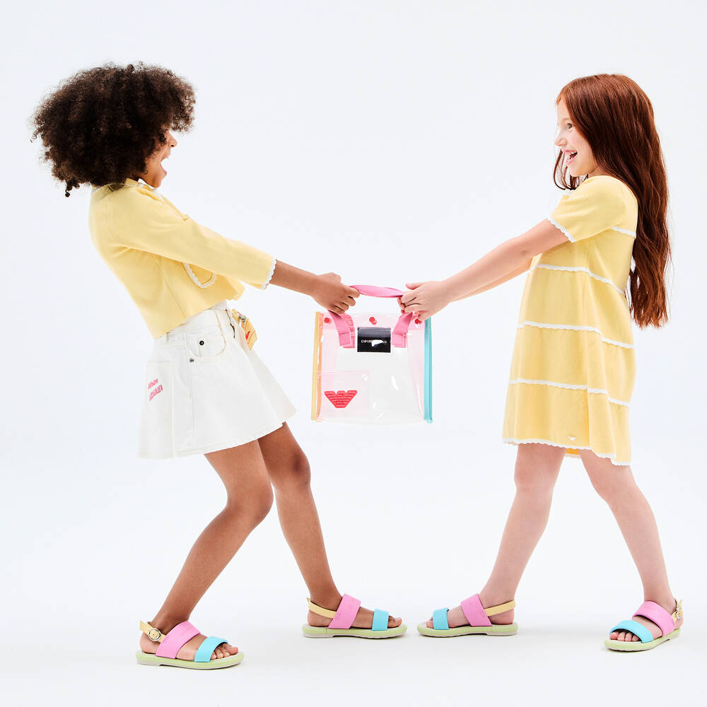 Emporio Armani-Girls Yellow Cotton Knit Dress | Childrensalon Outlet