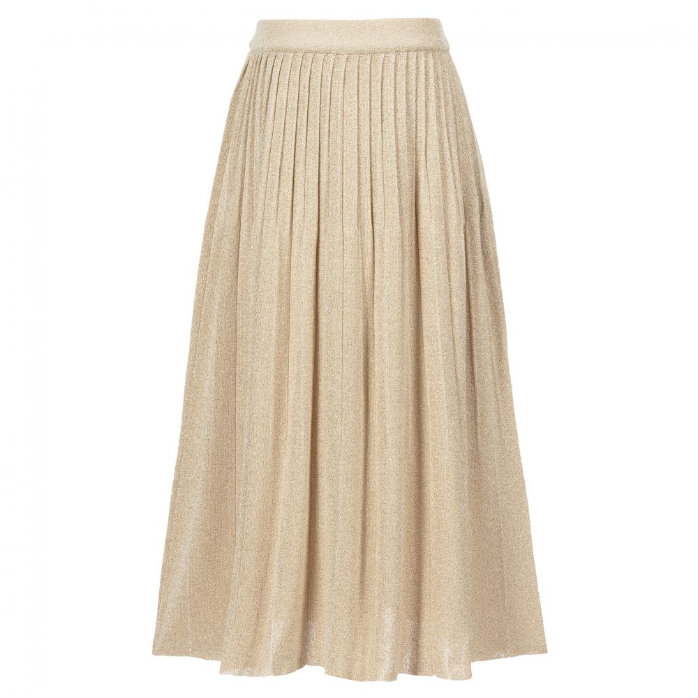 Emporio Armani - Золотистая трикотажная юбка с люрексом | Childrensalon