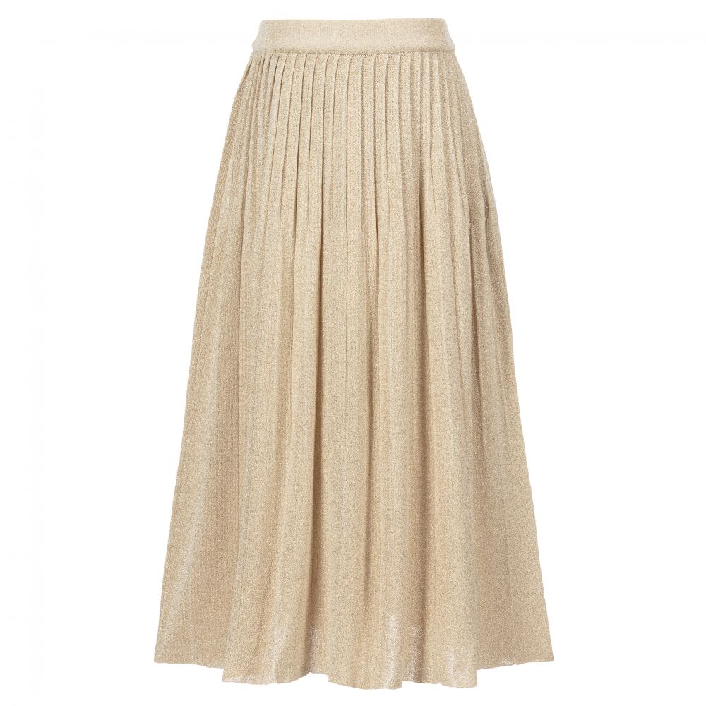 Emporio Armani-Gold Lurex Knit Skirt | Childrensalon Outlet