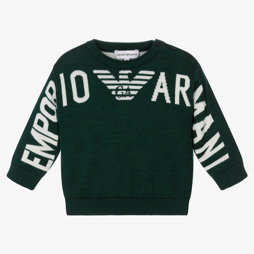 Emporio Armani - Зеленый вязаный свитер | Childrensalon