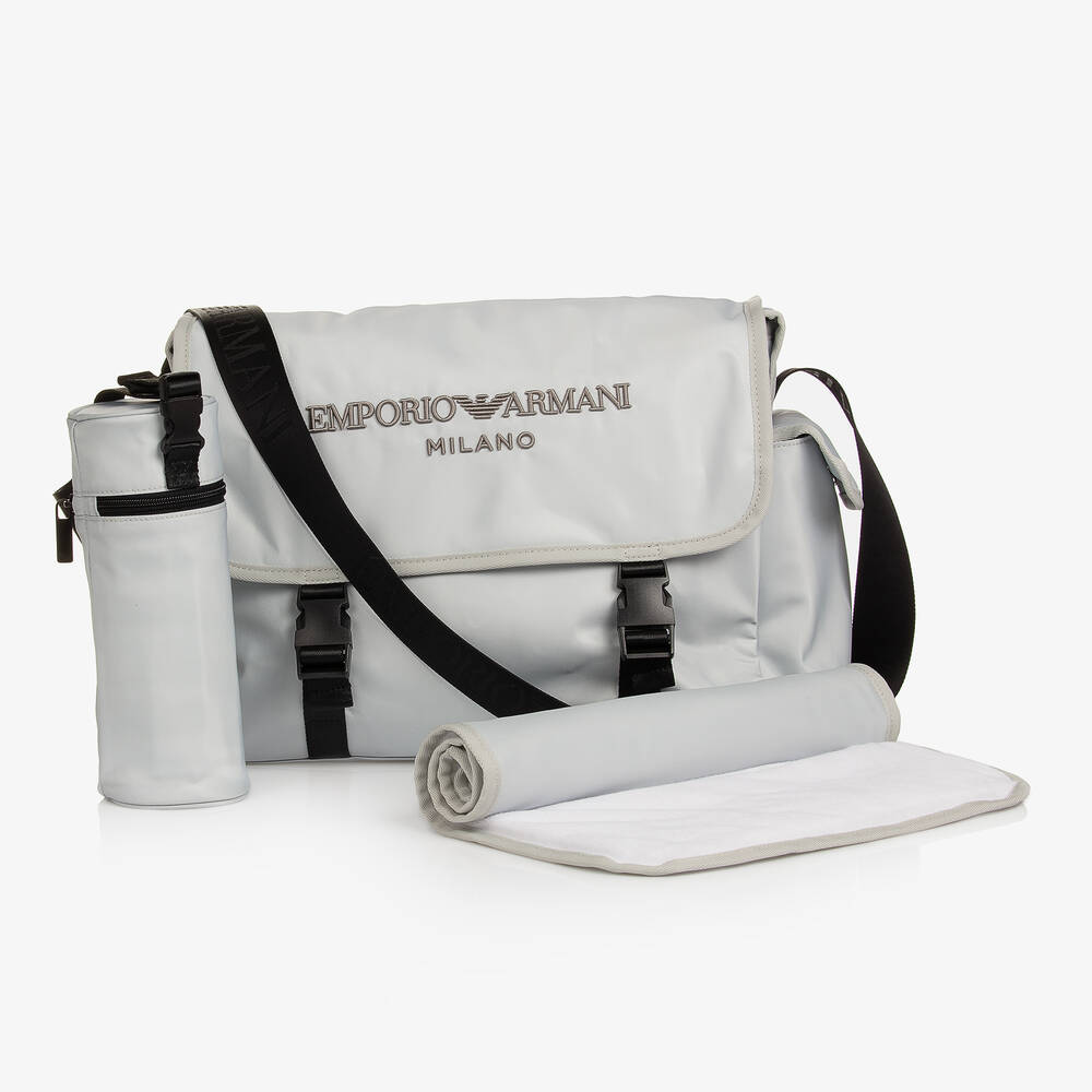 Emporio Armani - حقيبة لمستلزمات الأطفال لون رمادي (47 سم) | Childrensalon