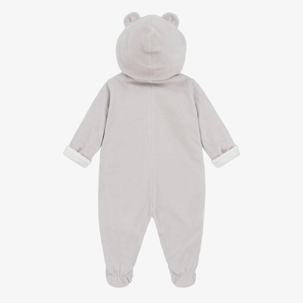Emporio Armani Grey Hooded Velour Pramsuit