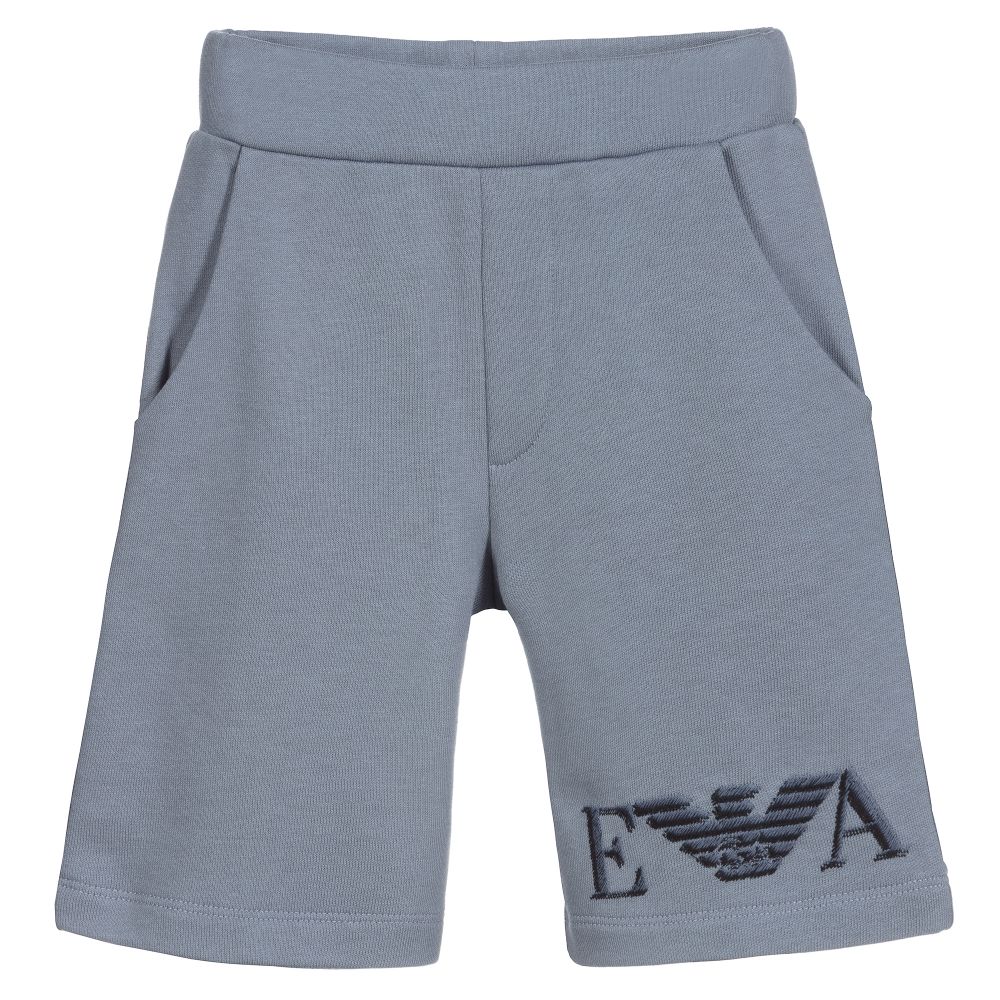 Emporio Armani - Grey Jersey Logo Shorts | Childrensalon