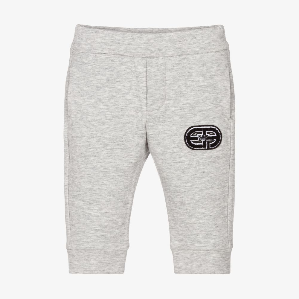 Emporio Armani - Grey Logo Cotton Joggers | Childrensalon