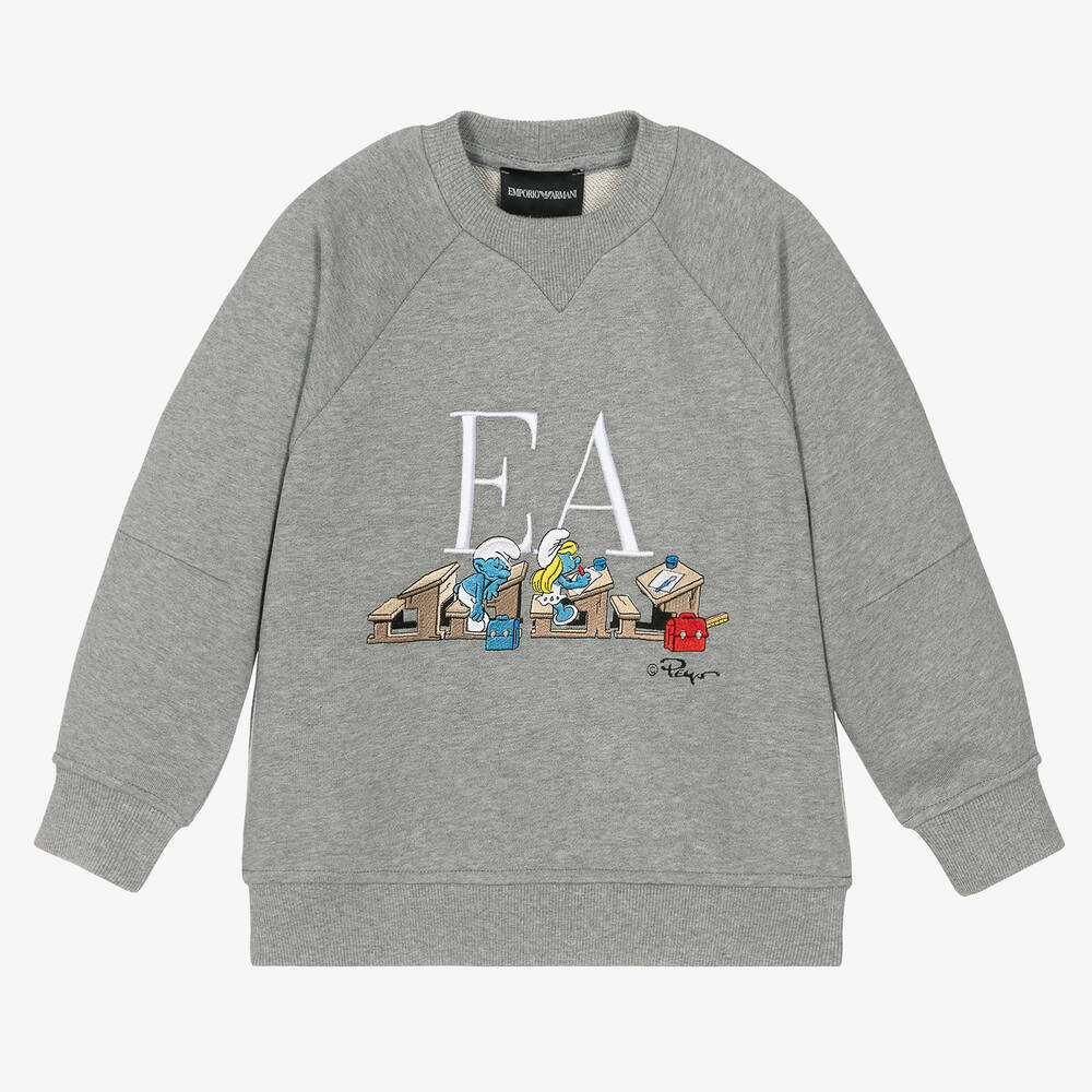 Emporio Armani - Graues Schlümpfe Bio-Sweatshirt | Childrensalon