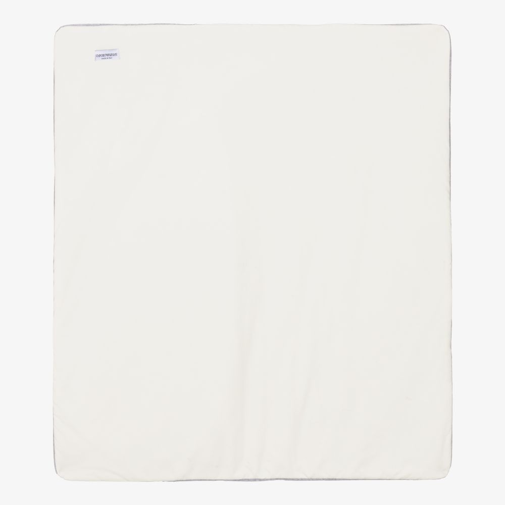 Emporio Armani-Grey Velour Blanket (76cm) | Childrensalon Outlet